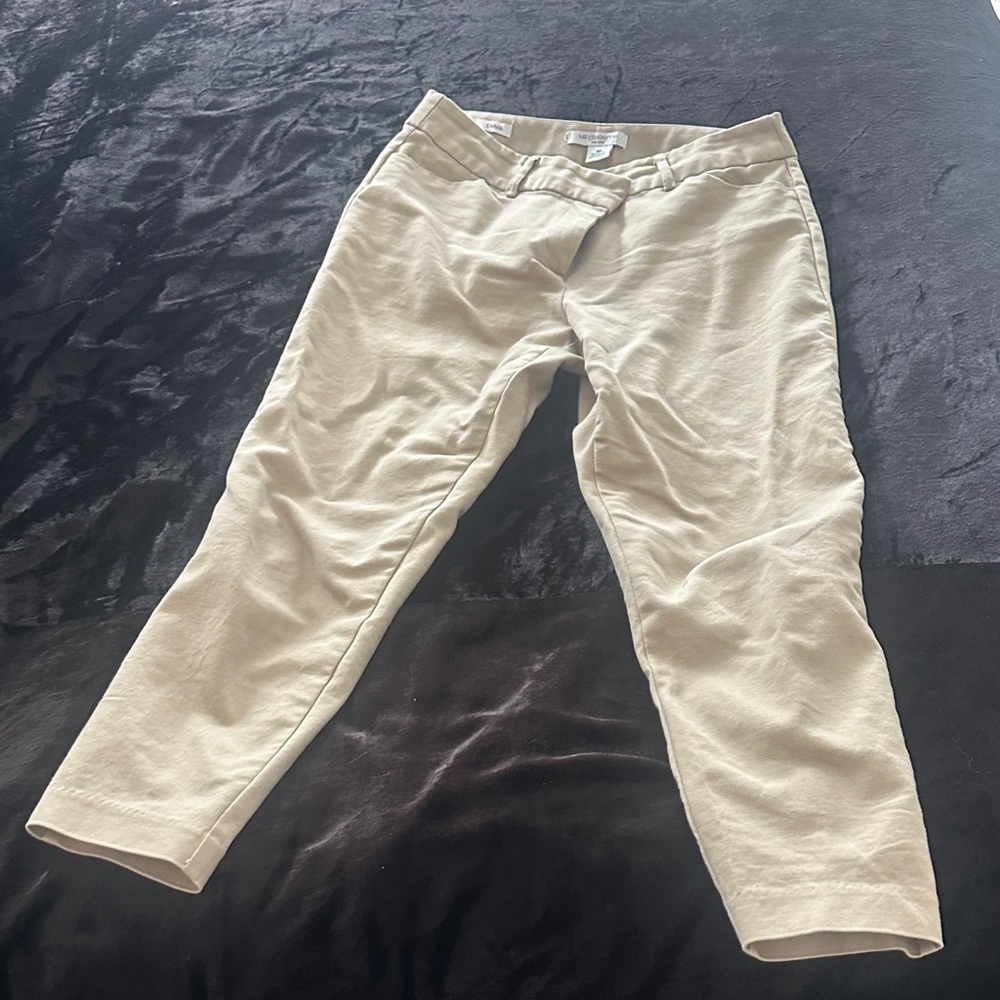 Liz Claiborne Slim Chino Pants in Light Tan